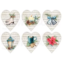 Mintás barkácsfilc - tradicionális karácsony - kiegészítők kottás szívekben Mintás barkácsfilc - tradicionális karácsony - kiegészítők kottás szívekben