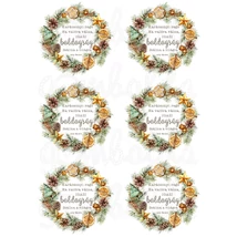 Mintás barkácsfilc - tradicionális karácsony - Karácsonyi rege pici koszorú