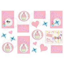 Mintás barkácsfilc - Happy Birthday kártyák lányoknak