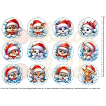 Mintás barkácsfilc - jeges állatok - nagy dupla