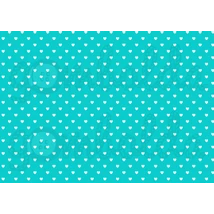 Mintás barkácsfilc - kékes alapon fehér szívek