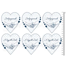 Mintás barkácsfilc - Dédipapának - kéz a kézben - szív kék Mintás barkácsfilc - Dédipapának - kéz a kézben - szív kék