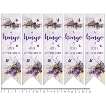 Mintás barkácsfilc - könyvjelző - A könyv a lélek orvossága - levendulás