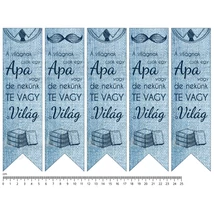 Mintás barkácsfilc - könyvjelző - Apa Te vagy a Világ - kék farmer Mintás barkácsfilc - könyvjelző - Apa Te vagy a Világ - kék farmer