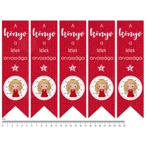 Mintás barkácsfilc - könyvjelző - cuki angyalka - piros kötött Mintás barkácsfilc - könyvjelző - cuki angyalka - piros kötött