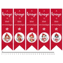 Mintás barkácsfilc - könyvjelző - cuki karácsonyi kutyák - kötött