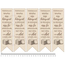 Mintás barkácsfilc - könyvjelző - drapp kockás - Valahányszor...