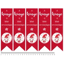 Mintás barkácsfilc - könyvjelző - karácsonyi manók - piros kötött