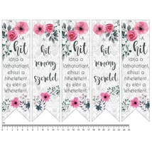 Mintás barkácsfilc - könyvjelző - hit remény szeretet - virágos