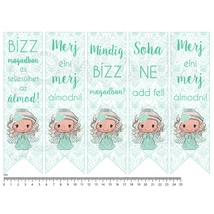 Mintás barkácsfilc - motivációs könyvjelző - cuki tavaszi angyal - menta