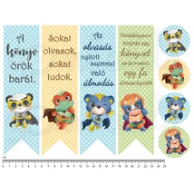 Mintás barkácsfilc - könyvjelző - szuperhősök