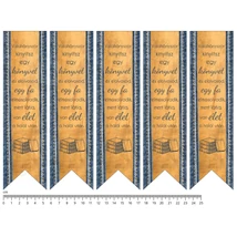 Mintás barkácsfilc - könyvjelző - fa alap farmer szegéllyel