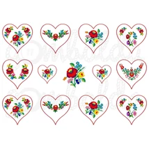 Mintás barkácsfilc - kalocsai szívek Mintás barkácsfilc - kalocsai szívek