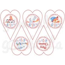 Mintás barkácsfilc - Winter Friends szívekben Mintás barkácsfilc - Winter Friends szívekben