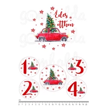 Mintás barkácsfilc - karácsonyi piros autó - adventi szett Mintás barkácsfilc - karácsonyi piros autó - adventi szett