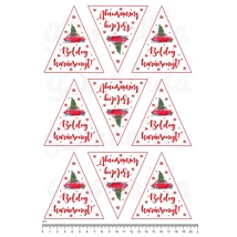 Mintás barkácsfilc - karácsonyi piros autó fenyődísz