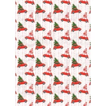 Mintás barkácsfilc - karácsonyi piros autó - vegyes autók Mintás barkácsfilc - karácsonyi piros autó - vegyes autók