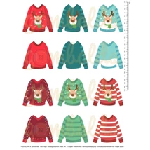 Mintás barkácsfilc - rénszarvasos karácsonyi pulcsik