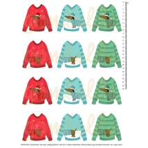 Mintás barkácsfilc - cuki tacskók - karácsonyi pulcsik Mintás barkácsfilc - cuki tacskók - karácsonyi pulcsik