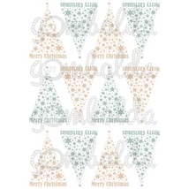 Mintás filc fenyődísz sablon - csillagos - barna kék