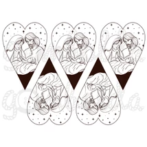 Mintás barkácsfilc - kis Jézus szívekben Mintás barkácsfilc - kis Jézus szívekben