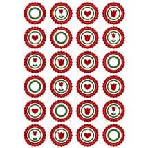 Mintás barkácsfilc - kokárda alapok tulipánnal Mintás barkácsfilc - kokárda alapok tulipánnal