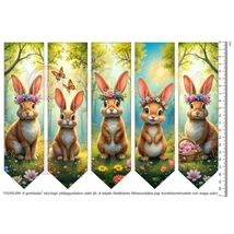 Mintás barkácsfilc - 2mm vastag könyvjelző alap - tavaszi nyuszik Mintás barkácsfilc - 2mm vastag könyvjelző alap - tavaszi nyuszik