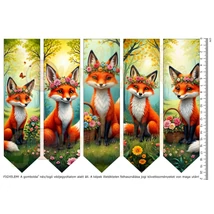 Mintás barkácsfilc - 2mm vastag könyvjelző alap - tavaszi rókák Mintás barkácsfilc - 2mm vastag könyvjelző alap - tavaszi rókák