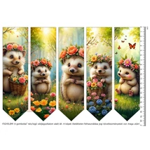 Mintás barkácsfilc - 2mm vastag könyvjelző alap - tavaszi sünik Mintás barkácsfilc - 2mm vastag könyvjelző alap - tavaszi sünik