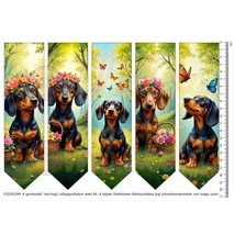 Mintás barkácsfilc - 2mm vastag könyvjelző alap - tavaszi tacskók Mintás barkácsfilc - 2mm vastag könyvjelző alap - tavaszi tacskók