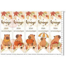 Mintás barkácsfilc - könyvjelző - őszi capybara