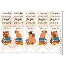 Mintás barkácsfilc - könyvjelző - capybara - A tanulás a legerősebb fegyver