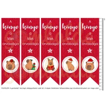 Mintás barkácsfilc - könyvjelző - karácsonyi capybara - piros kötött