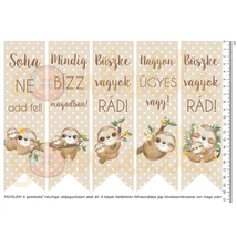 Mintás barkácsfilc - motivációs könyvjelző - lajhár Mintás barkácsfilc - motivációs könyvjelző - lajhár