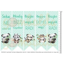 Mintás barkácsfilc - motivációs könyvjelző - panda