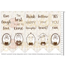 Mintás barkácsfilc - angol nyelvű motivációs könyvjelző - shabby girls