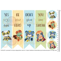 Mintás barkácsfilc - angol nyelvű motivációs könyvjelző - szuperhősök Mintás barkácsfilc - angol nyelvű motivációs könyvjelző - szuperhősök