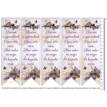 Mintás barkácsfilc - könyvjelző - Nincsen a gyermeknek - levendulás