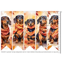 Mintás barkácsfilc - könyvjelző - őszi tacskók