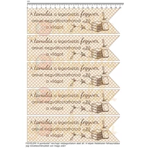 Mintás barkácsfilc - könyvjelző - A tanulás a legerősebb fegyver - drapp kockás