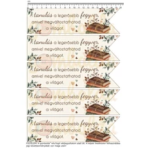 Mintás barkácsfilc - könyvjelző - A tanulás a legerősebb fegyver - festett könyves