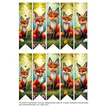 Mintás barkácsfilc - KICSI könyvjelző - tavaszi rókák