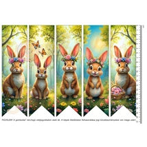 Mintás barkácsfilc - könyvjelző - tavaszi nyuszik