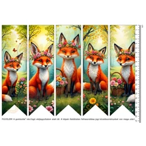 Mintás barkácsfilc - könyvjelző - tavaszi rókák