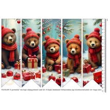 Mintás barkácsfilc - könyvjelző - téli macik