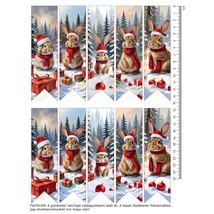 Mintás barkácsfilc - KICSI könyvjelző alap - téli nyuszik Mintás barkácsfilc - KICSI könyvjelző alap - téli nyuszik