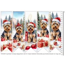 Mintás barkácsfilc - könyvjelző - téli yorkik Mintás barkácsfilc - könyvjelző - téli yorkik