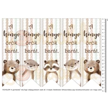 Mintás barkácsfilc - könyvjelző - erdei állat portrék