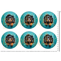 Mintás barkácsfilc - kukucskáló tacskó - nagy körök Mintás barkácsfilc - kukucskáló tacskó - nagy körök