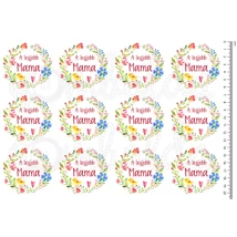 Mintás barkácsfilc - A legjobb Mama - virágos koszorúban - 12db Mintás barkácsfilc - A legjobb Mama - virágos koszorúban - 12db